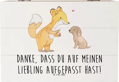 Produktbild von Mr. & Mrs. Panda Kiste Dank an Hundesitter 22 x 15 cm - Weiß - Geschenk, Anerkennung, Box, Emotional, Danke, sagen, Besondere Aufmerksamkeit, Bedanken, Dankeschön, Liebe