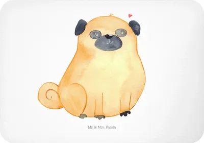 Produktbild von Mr. & Mrs. Panda Kühlschrankmagnet Mops - Weiß - Geschenk, magnet, Liebe, Knuffig, Hund, Sprüche, Hundeliebe, büromagnet, haftmagnet, holzmagnet, whiteboardmagnet