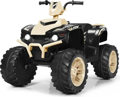 Obrázek produktu pro 12V dětská elektrická čtyřkolka s hudbou a světlomety, žlutá