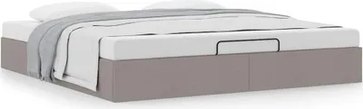 Produktbild von Ottoman-Bett ohne Matratze Taupe 200x200 cm Stoff