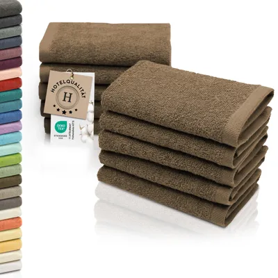 Produktbild von 10er Set Seiftücher, Baumwolle, 30x30 cm, 420g/qm, braun