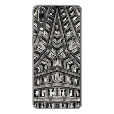 Produktbild von MuchoWow® Handyhülle Schutzhülle Hülle für Huawei P20 Kunst - Schwarz - Weiß - Psychedelisch Silikon Softcase Handy Hülle - Hardcover