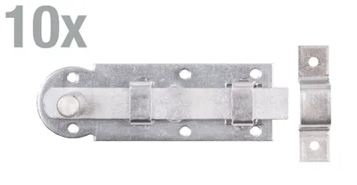 Obrázek produktu pro Alberts 10x okenní západka, 80 x 26 mm - s knoflíkovou rukojetí a připojeným poutkem, z nerezové oceli
