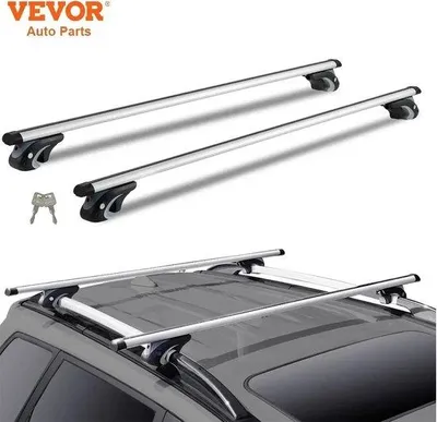 Zdjęcie produktu dla Regulowany aluminiowy bagażnik dachowy Crossbar 137 x 72 cm, srebrny