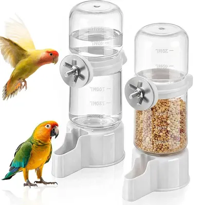 Produktbild von 2er Set Automatischer Vogel Wasserspender 140 ml, Auslaufsichere Vogeltränke für Wellensittiche, Kanarienvögel, Finken & Sittiche