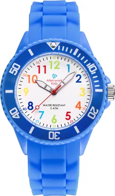 Produktbild von Alienwork Kids Lernuhr Kinderuhr Jungen MŠdchen Blau Silikon-Armband Mehrfarbig Kinder-Uhr Wasserdicht 5 ATM Zeit Lernen