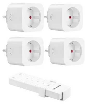 Productafbeelding van Draadloze stopcontacten met afstandsbediening, set van 4, 16 A, 30 m bereik