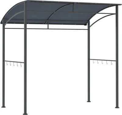Produktbild von Grillpavillon, Grillüberdachung, Regenschutz, Uv-Beständig, Wasserdicht, Mit Haken, Stahlrahmen, Polyester, Grau, 215 X 150 X 174/220 Cm