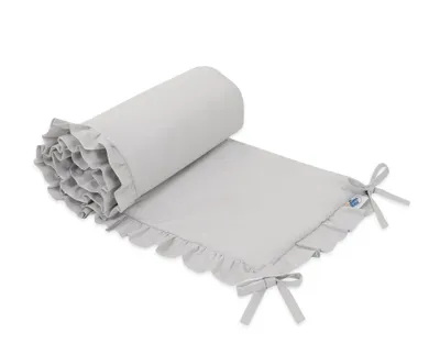 Image de Protecteur polyvalent avec volant pour le lit de bébé - gris