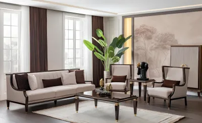Produktbild von Wohnzimmer-Set: 3+1+1 Sitzer mit Couch- & Beistelltisch – elegant & praktisch