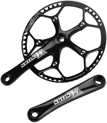 Productafbeelding van Dailygoods - Crankstel voor Mountainbike - 53T Singlespeed - Lichtgewicht Aluminium - Zwart - Crankset Accessoires - Duurzaam en Betrouwbaar - Geschik...