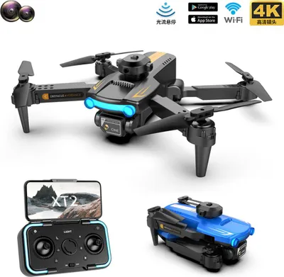 Zdjęcie produktu dla Mini Xt2 Drone 4k HD Dual Camera Czteroboczne przeszkody Unikanie składany Quadcopter Dziecko Dron Samolot Czarny 2 baterie