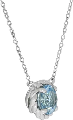 Produktbild von Zeeme Gemstones Halskette 925/- Sterling Silber 42+5cm weiß Blautopas beh. blau 358250206