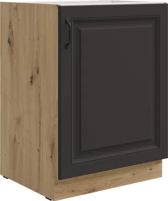 Produktbild von Unterschrank 60 cm Stilo Grau + Eiche Artisan Küchenzeile Küchenblock Küche