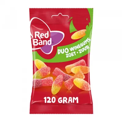 Produktbild von Red Band Duo Winegums Zoet Zuur (12x 120gr)