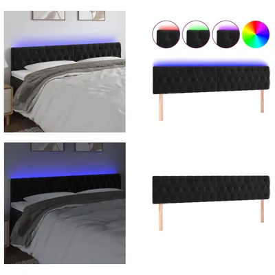 Zdjęcie produktu dla zagłówek vidaXL LED czarny 180x7x78/88 cm aksamitny