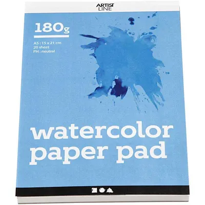 Image de Bloc aquarelle blanc A5 180gr, 20 feuilles