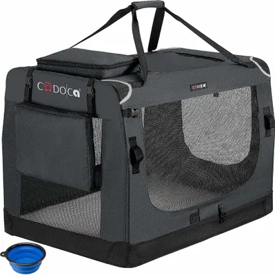Image de Sac de transport pour chien XXL, pliable, côtés en filet, 90 x 60 x 66 cm