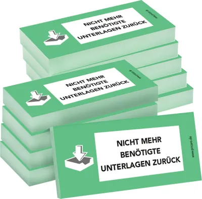 Image de PRICARO Notes repositionnables "Documents en retour", vert, 100 feuilles, 10 pièces