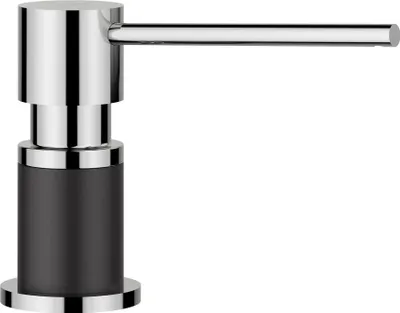 Produktbild von BLANCO LATO Spülmittelspender SILGRANIT-Look zweifarbig silgranitschwarz/chrom