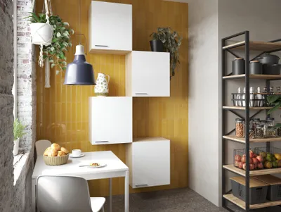 Produktbild von Oberschrank Hängeschrank Küche 4 Stück 50 cm Eiche Sägerau Weiß Merle Respekta