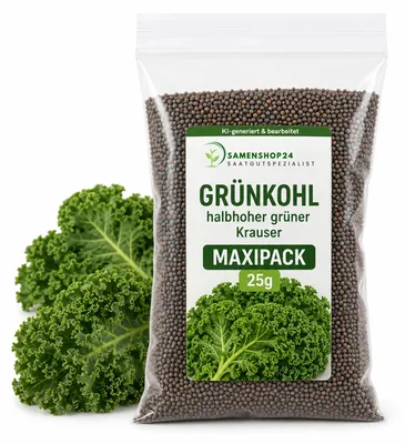 Produktbild von Grünkohl halbhoher grüner Krauser MAXIPACK 25g, reich an Nährstoffen, KI-generiertes Bild