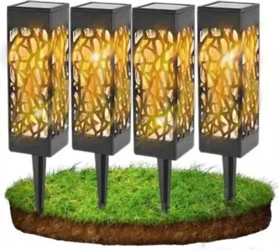 Obrázok produktu pre Solárny lampáš, teplá farba, do záhrady, 4 kusy lampášov