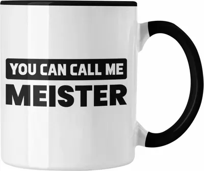 Produktbild von Trendation - Meister Prüfung Bestanden Geschenk Meisterprüfung Tasse Mann Metallbauer Dachdecker Elektrotechnik Schreiner Elektronik Maler (Schwarz)