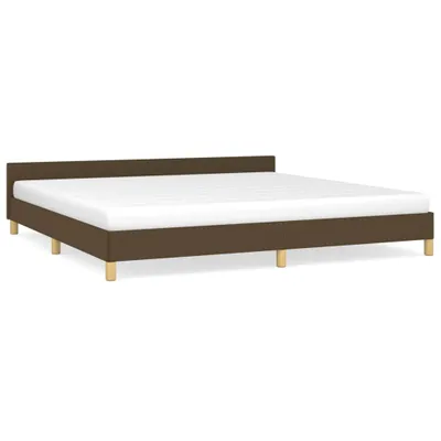 Zdjęcie produktu dla vidaXL Rama łóżka bez materaca ciemnobrązowa 200x200 cm tkanina