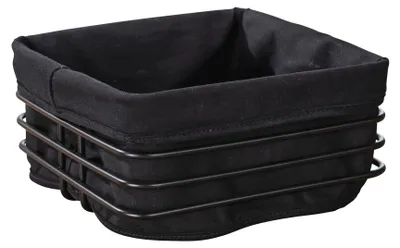 Produktbild von WENKO Metall Brotkorb Premium Square in Schwarz 21 x 21 x 10,5 cm