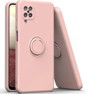 Produktbild von Samsung A12 Handyhülle, Ring Halter Ständer Kratzfeste Weiche Silikon schutzhülle für Samsung Galaxy A12 Pink
