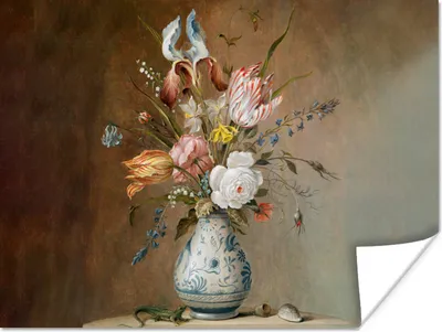 Produktbild von MuchoWow® Poster Alte Meister - Blumen - Balthasar van der Ast 160x120 cm - Foto Plakat