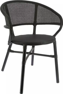 Image de Fauteuil de terrasse en ROTIN SYNTHETIQUE Noir pour Exterieur