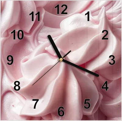 Produktbild von Wanduhr aus Glas mit Motiv Zartes Schaumcreme- 30 x 30 cm - inkl. Aufhängesystem