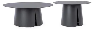 Produktbild von 2er-Set Couchtische aus schwarzem Aluminium Bizzotto Bryan