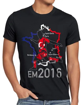 Produktbild von style3 EM 2026 Türkei Fan Herren T-Shirt Frankreich alle Spielorte Türkiye Turkey