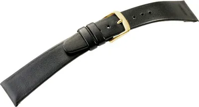 Produktbild von Uhrenarmband Clip Leder schwarz Kurze Länge Eulit 23364G, Stegbreite:12mm