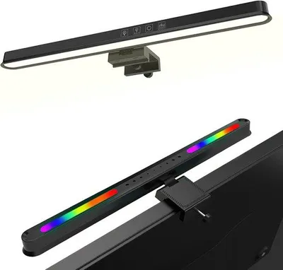 Obrázok produktu pre Stmievateľná USB LED stolná lampa s dotykovým ovládaním, šetrná k očiam pri zakrivených/plochých obrazovkách, neoslepujúce svetlo na čítanie pre domácu kanceláriu