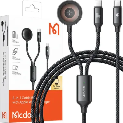 Image de Mcdodo Chargeur Inductif Pour Apple Watch 2In1 Câble Pour Iphone Macbook 60W