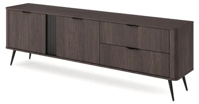 Produktbild von Velia Lowboard TV-Schrank, 195.2x61.2x38 cm, 2 Fächer und 3 Schubladen, Dunin-Eiche Schwarz