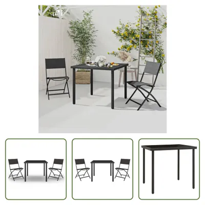 Produktbild von The Living Store 3-tlg. Garten-Essgruppe Stahl