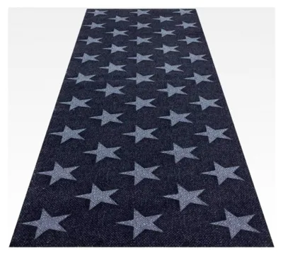 Produktbild von Küchenläufer Teppichläufer Brücke Sterne | waschbar, Größe: ca. 45 x 145 cm, Designs: Sterne | schwarz grau