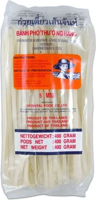 Produktbild von 5er Pack - FARMER Reisnudeln, 5mm breit (5x 400g) Banh Pho | Bandnudeln aus Thailand | Rice Noodle