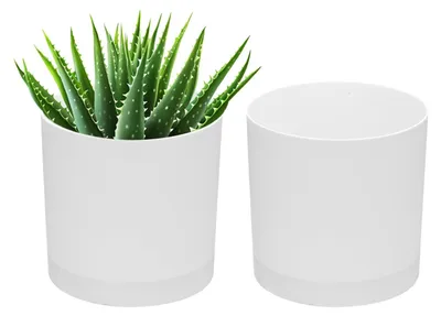 Produktbild von Omgoods – Set aus 2 Kunststoff-Pflanzgefäßen, 12,5 cm Durchmesser, mit Drainagelöchern