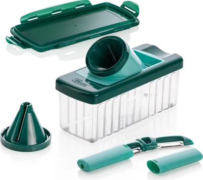 Produktbild von Genius Nicer Dicer Julietti Plus (9 Teile) Spiralschneider Obstschneider Gemüseschneider in smaragdgrün; A33845