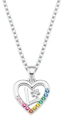 Produktbild von Prinzessin Lillifee Buchstaben Kette L 925er Silber mit Herz Zirkonia