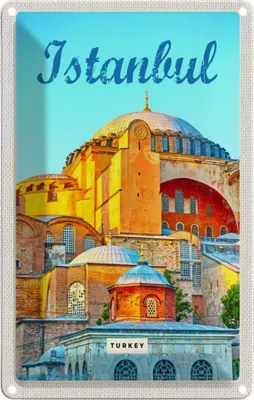 Produktbild von vianmo Blechschild 18x12 cm Istanbul Turkey BildGeschenk Bildmotiv Reisemotiv Abenteuer Reisen Urlaub