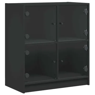 Obrázok produktu pre vidaXL Bočná skrinka so sklenenými dvierkami čierna 68x37x75,5 cm