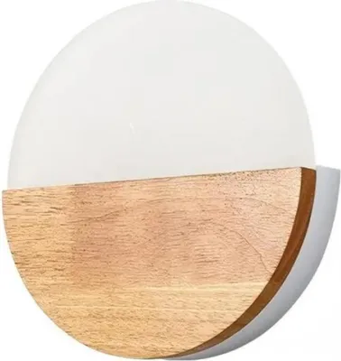 Produktbild von Wandleuchte für den Innenbereich, 6 W LED, warmweiß – Kreative runde Wandleuchte aus Holz und Acryl – 1 Stück
