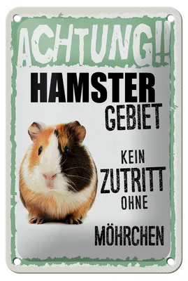 Produktbild von Blechschild Spruch 12x18cm Tiere Achtung Hamster Gebiet Dekoration